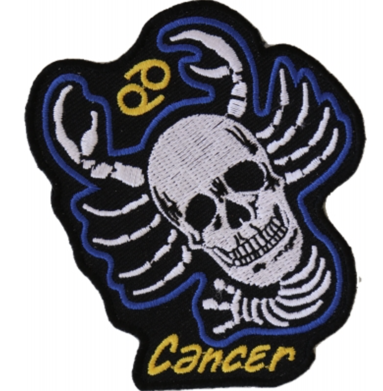 Cancer Skull Zodiac Sign Patch